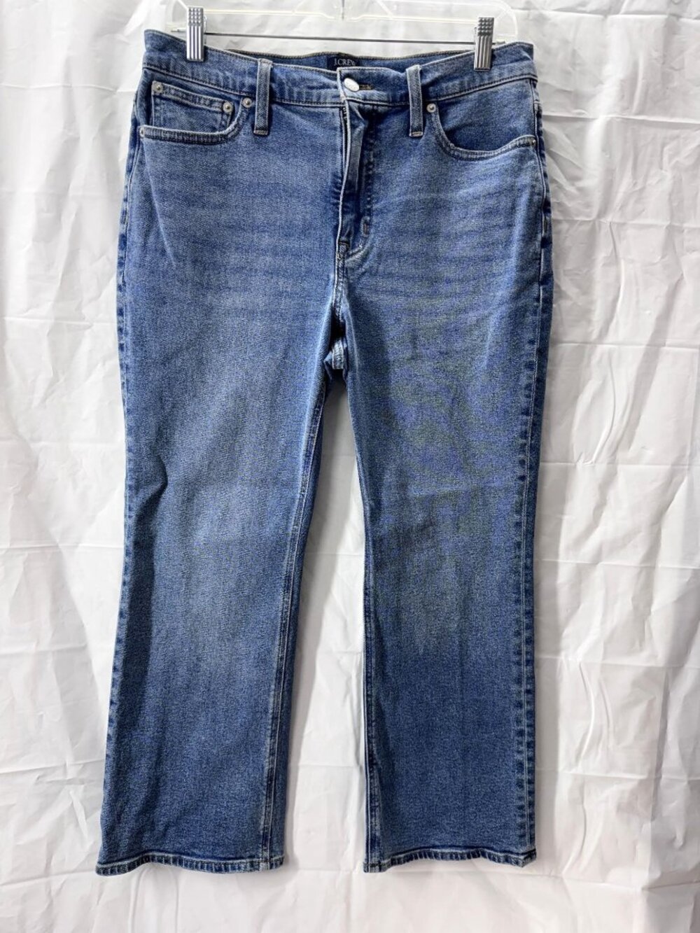 J.Crew Mid Rise Flare Crop Jeans Women's 30 Blue Stretch Denim Pants